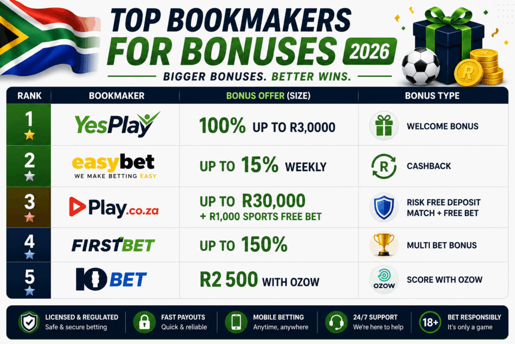 Bonuses at South African Sportsbooks