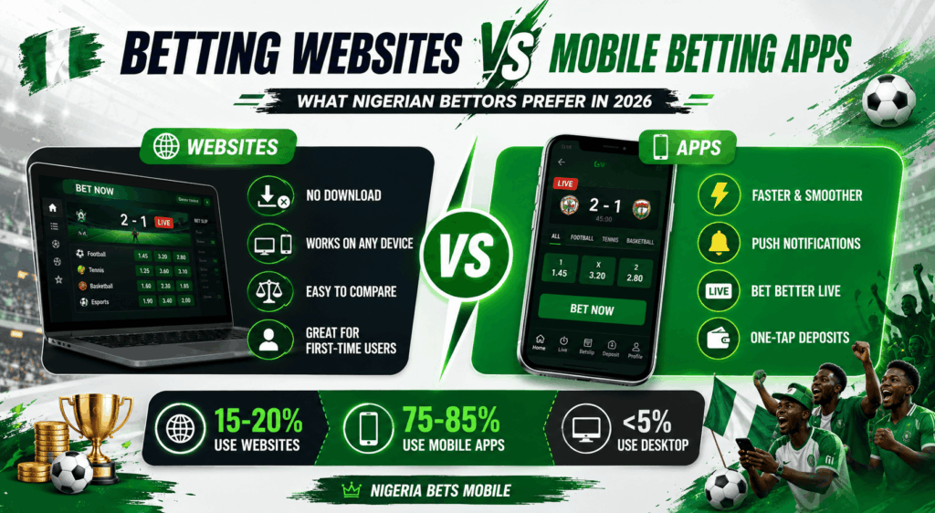 Comparing betting sites and apps in Nigeria